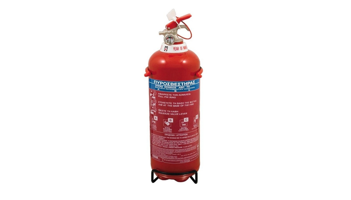 Πυροσβεστήρας 2Kg Ξηράς Σκόνης EXCLUSIVE με Μεταλλική Βάση