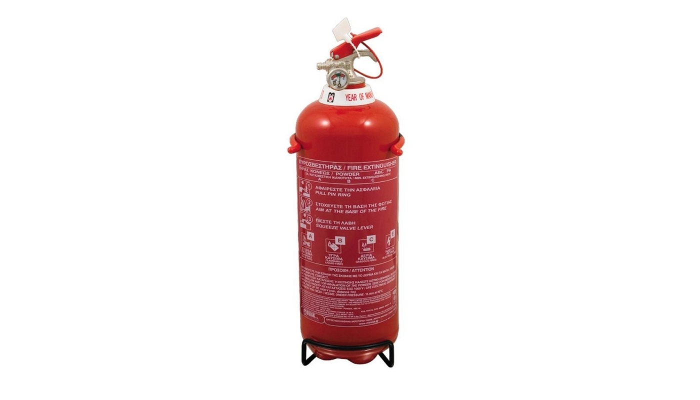 Πυροσβεστήρας 2Kg Ξηράς Σκόνης με Μεταλλική Βάση