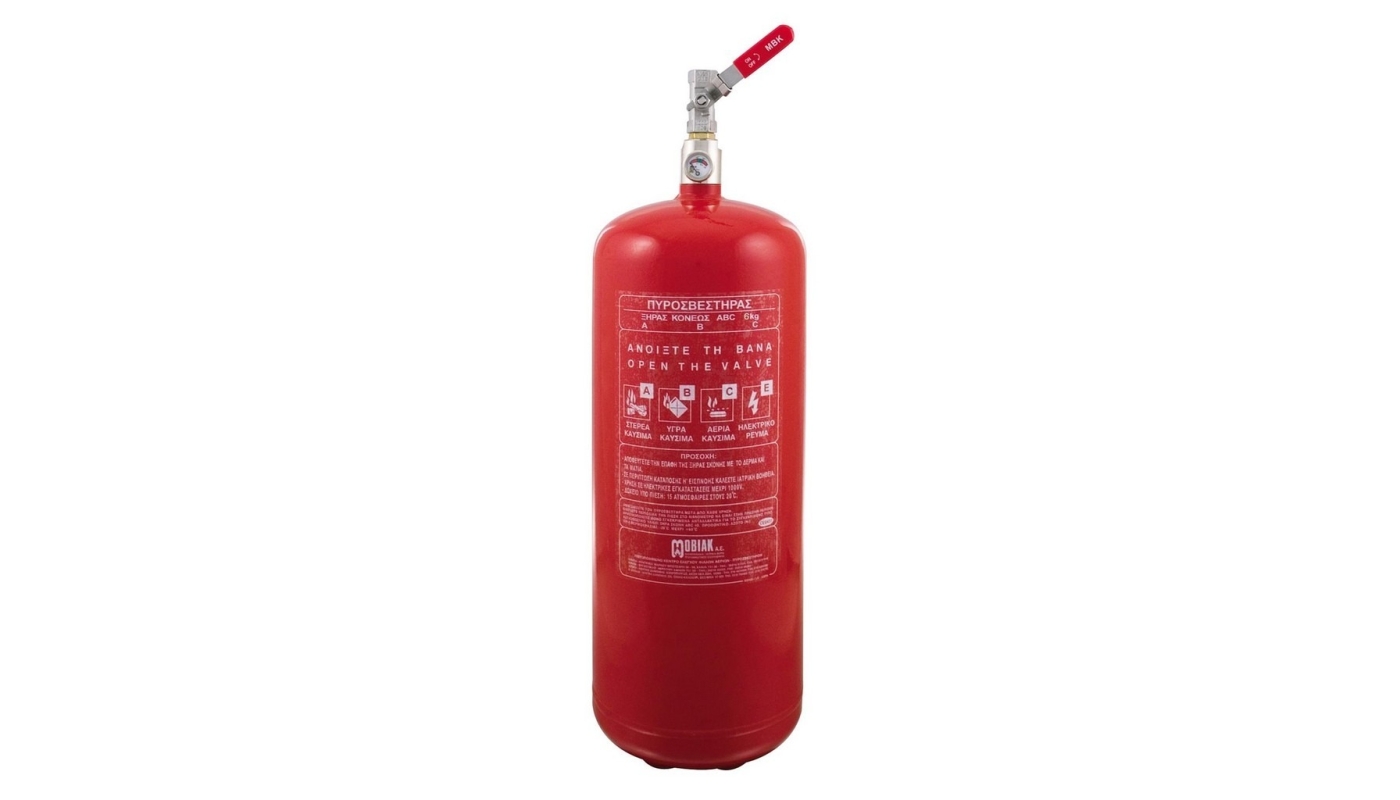 Πυροσβεστήρας 6Kg Τοπικής Εφαρμογής 1 Βάνα  Ξηράς Σκόνης